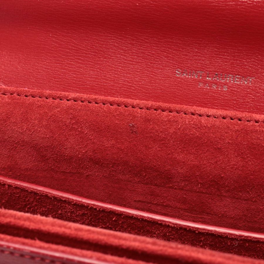 SAINT LAURENT PARIS BelleChasse 中型單肩包 482051 紅色皮革 二手-6