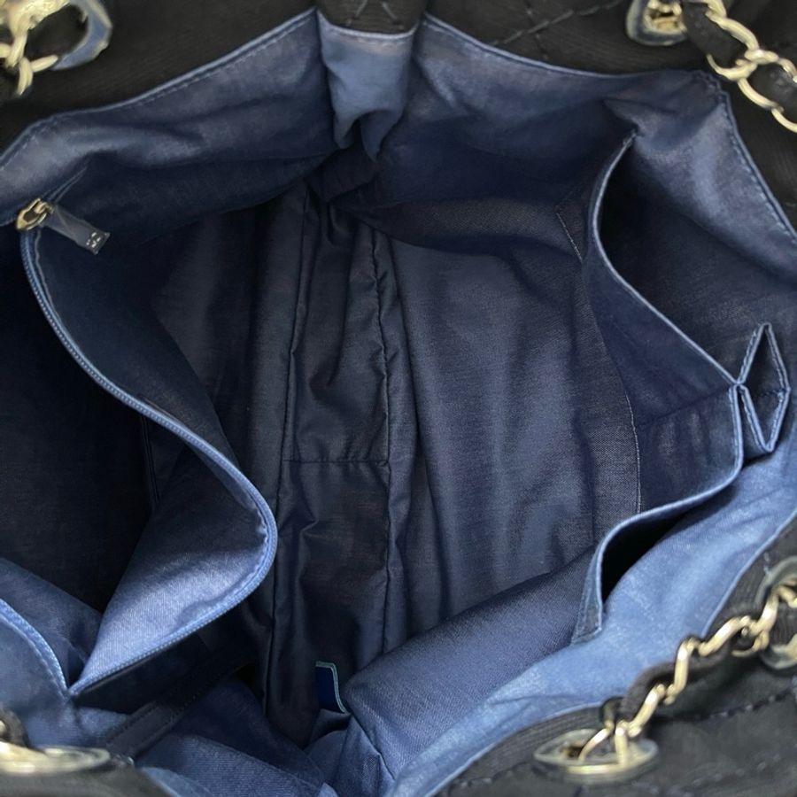 Chanel 香奈兒 單寧牛仔包垃圾袋 La Pausa刺繡徽章系列 單肩包-6