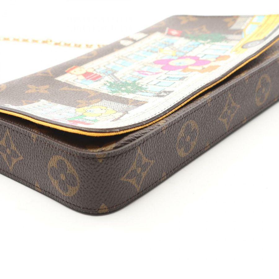 路易威登 Pochette Felicie 鏈條肩挎斜背包 M81762 帆布二手-5
