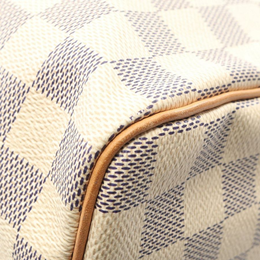 路易威登 Speedy 35 手提包 N41535 Damier Azur 帆布皮革 白色 二手 LV-6