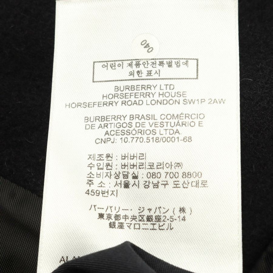 BURBERRY 黑色羊毛呢大衣 #UK2 二手女款-3