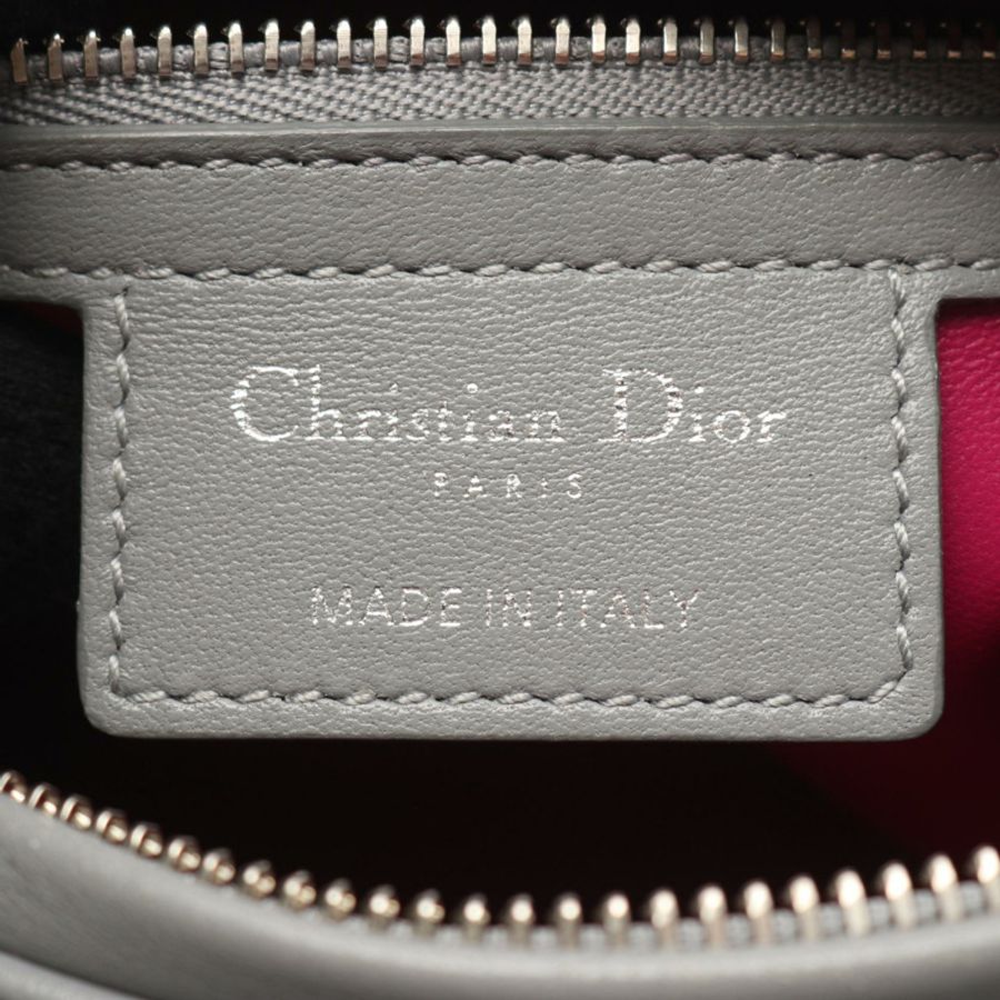 Christian Dior Lady Dior Cannage 單肩背包,灰色紫色皮革,SHW 五金配件,二手女款-3