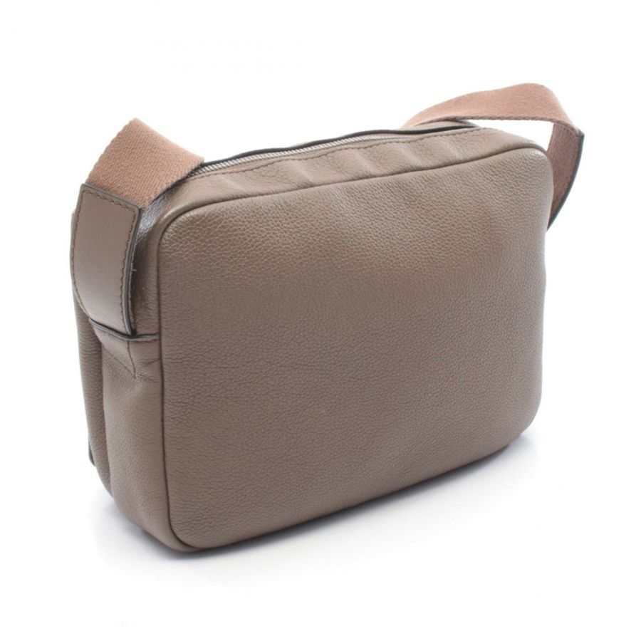LOEWE 軍裝信差 XS 肩斜背包 皮革 灰色 二手 男士-1