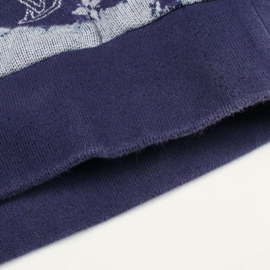 路易威登 Monogram Bandana 短袖連帽衫 #M 棉質海軍藍 二手 M 碼-5