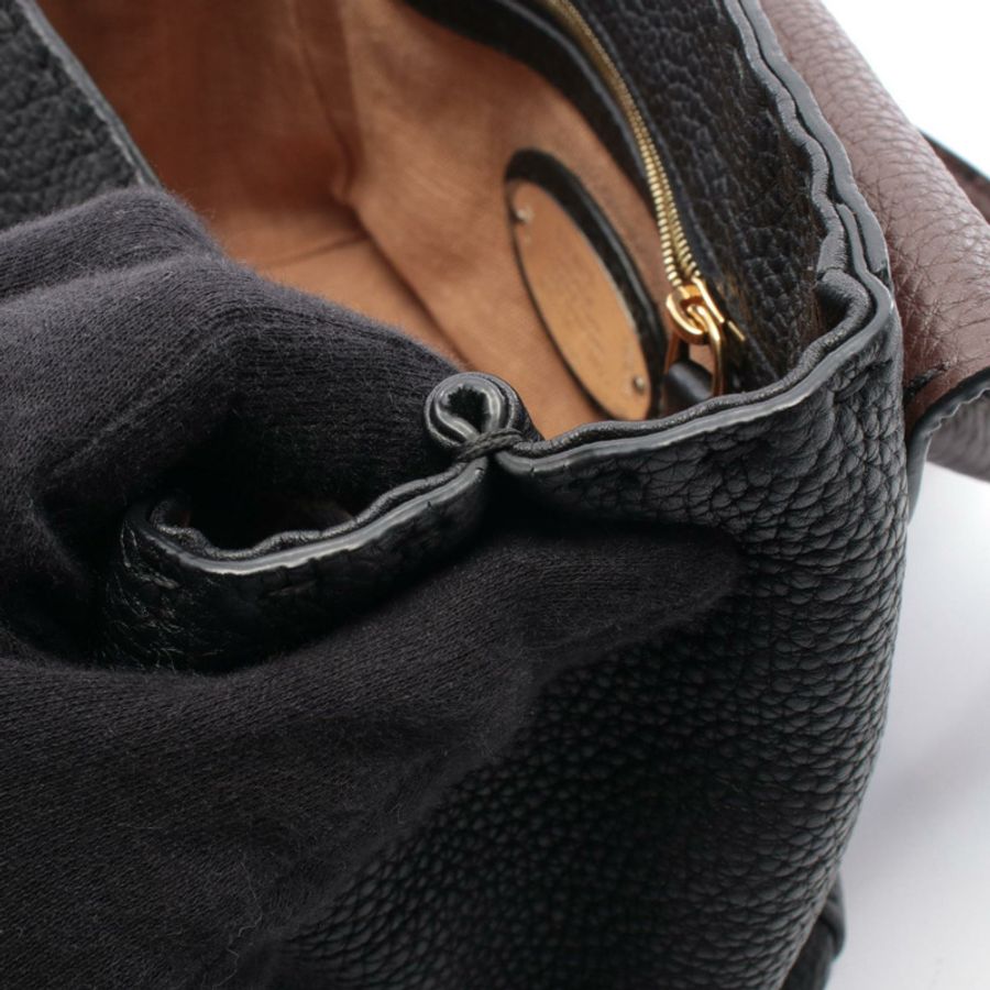 FENDI Selleria Mini Linda 手提包 8BR486 皮革 黑色棕色 二手 女士-4