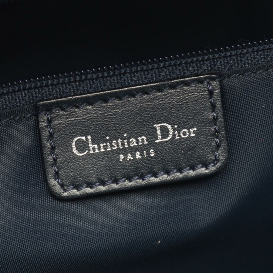 Christian Dior Trotter 醫生包 單肩手提包 帆布皮革 海軍藍 二手-3