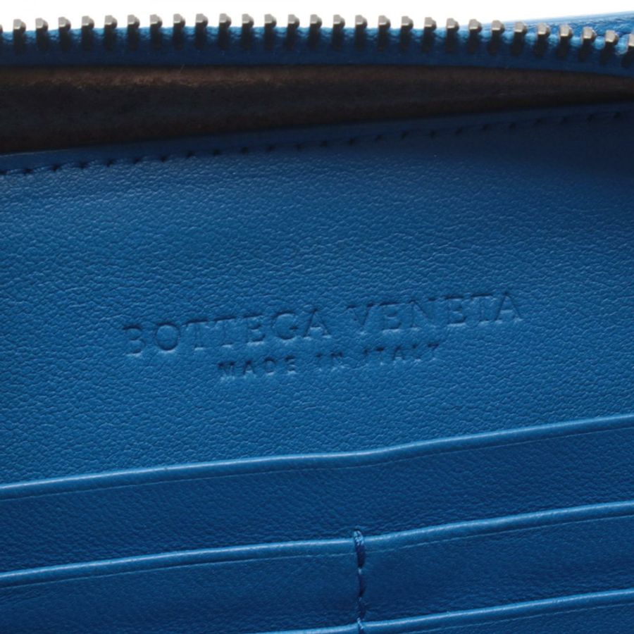 BOTTEGA VENETA Intrecciato 編織斜背單肩包,藍色皮革,二手女款-3
