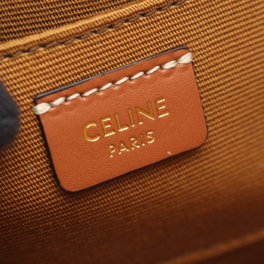 CELINE Cuir Triomphe 迷你相機單肩手提包,PVC塗層帆布皮革,二手-3