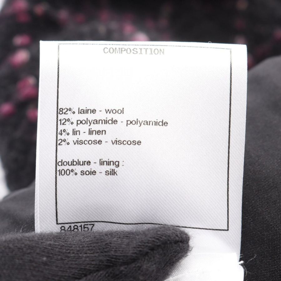 香奈兒 COCO 標誌紐扣半身裙 P71203V62554 羊毛 黑色 紫色 #34 二手 女款-3