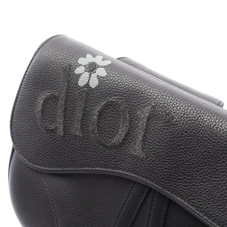 Christian Dior ERL 馬鞍腰臀包 1ADPO093 黑色真皮男士二手-7