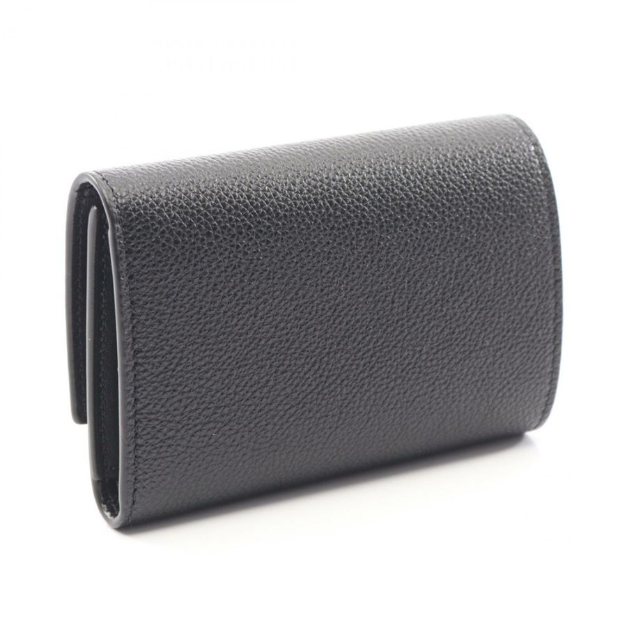 LOEWE Pebble 小號直式三折皮夾 CANBS33X031100 皮革 黑色 全新-1