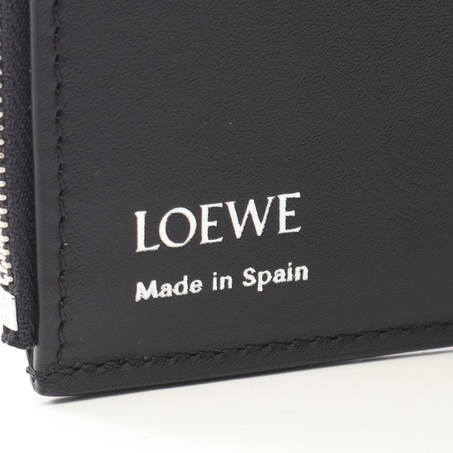 LOEWE Pebble 小號直式三折皮夾 CANBS33X031100 皮革 黑色 全新-4