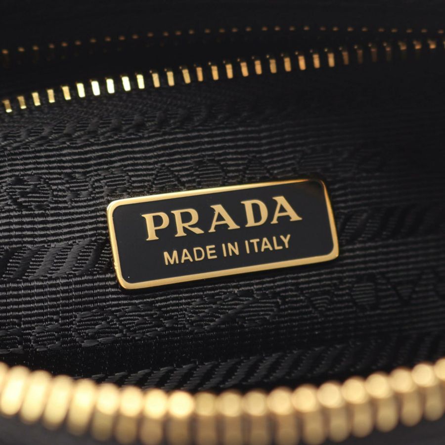 PRADA 再生尼龍袋 TESSUTO+SAFFIAN 肩背包 1NE0582C05F0002 尼龍 Saffiano 皮革黑色全新女式-3