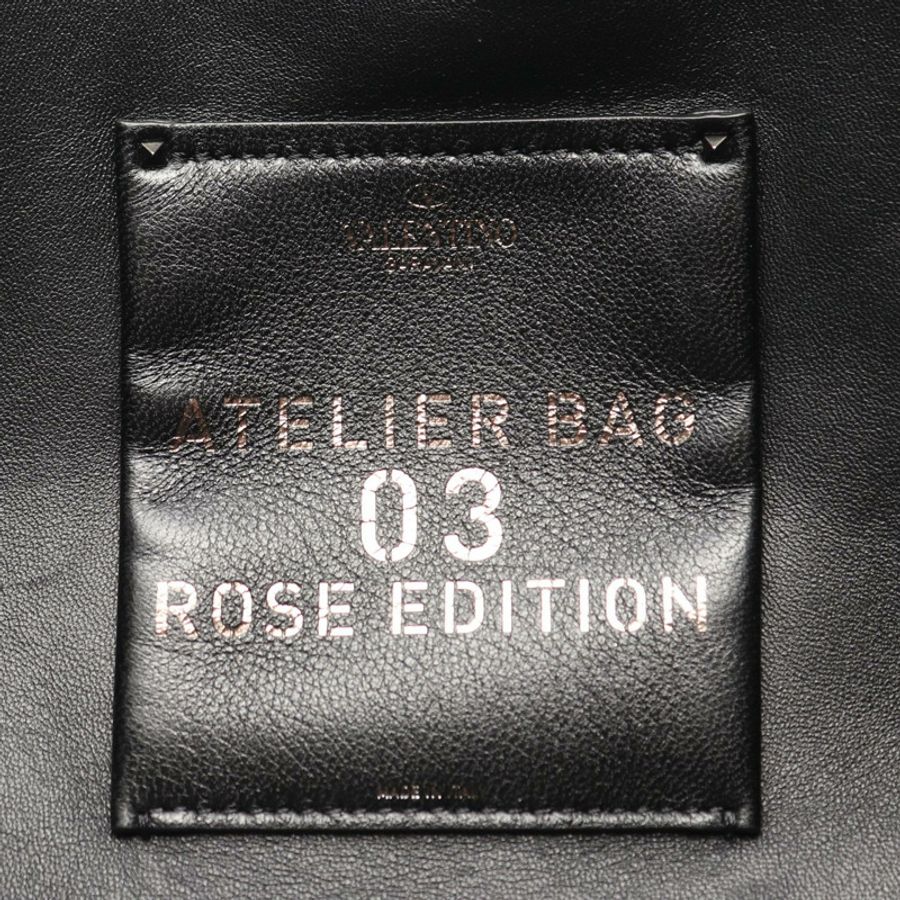 Valentino Ro Atelier Bag 03 Rose Edition 手提包,黑色皮革,二手女款-3