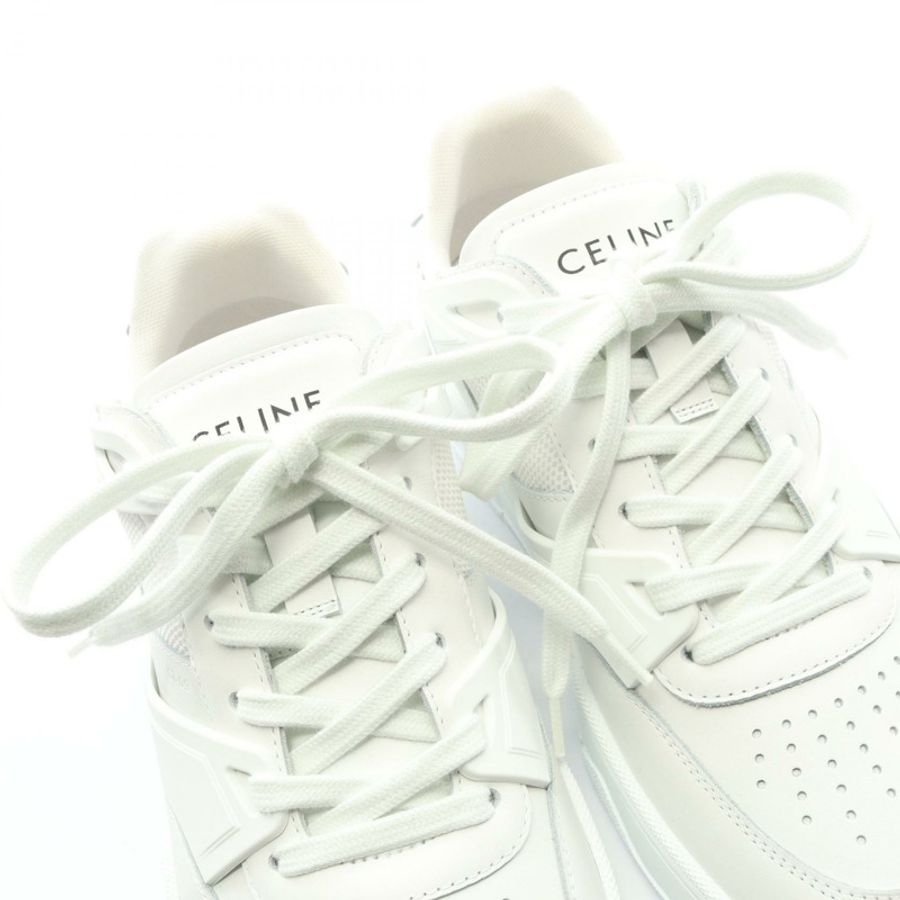 CELINE CT-09 繫帶運動鞋 361564995C01OP41 白色皮革 全新 男款 #41-7