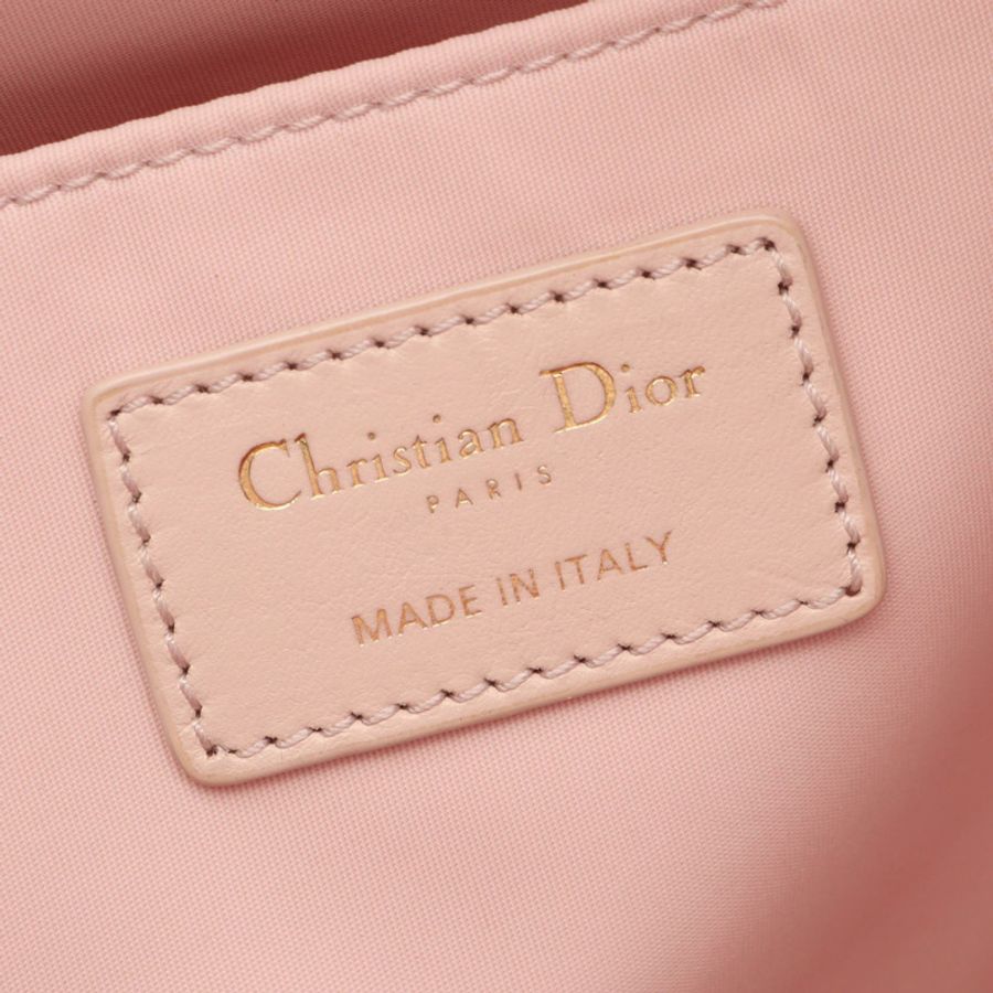 Christian Dior 雙肩包帆布皮革粉紅二手女款標誌-3