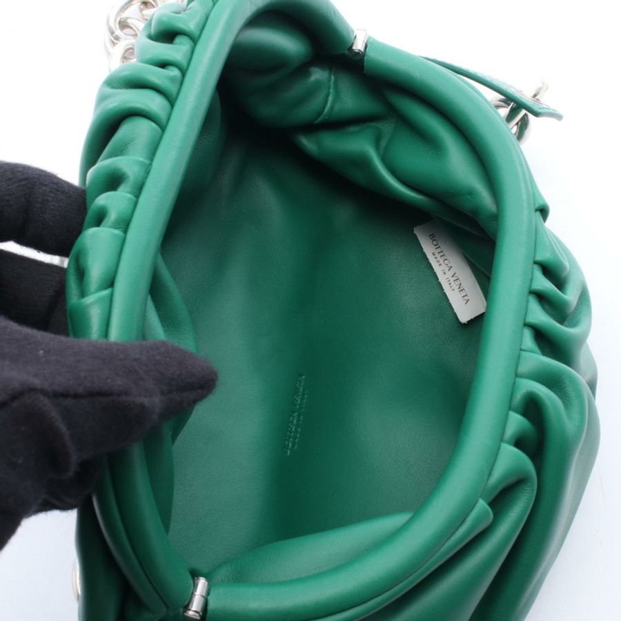 BOTTEGA VENETA 鏈條迷你腰包 651445 皮革 綠色 二手 SHW-2