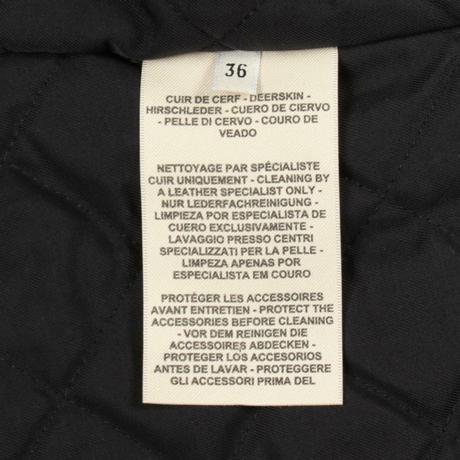 愛馬仕 (HERMES) 騎士夾克外套 Blouson #36 皮革鹿皮黑色二手女款-3