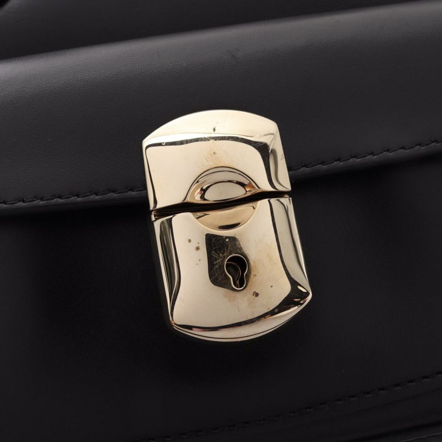 BALENCIAGA Padlock Mini All Afternoon 2WAY 手提包 319499 黑色皮革 二手 女士-6