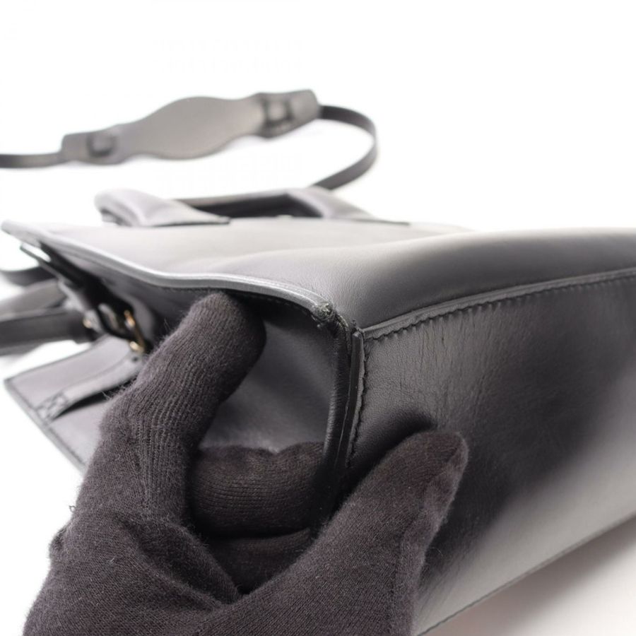 BALENCIAGA Padlock Mini All Afternoon 2WAY 手提包 319499 黑色皮革 二手 女士-7