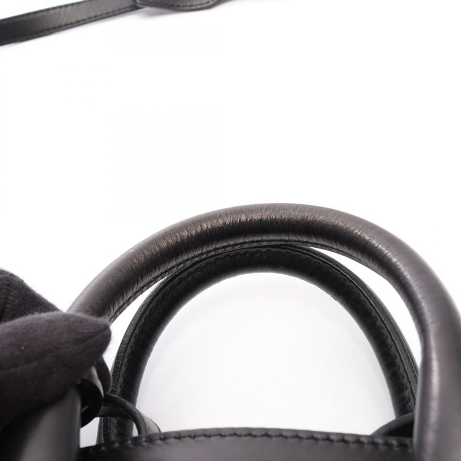 BALENCIAGA Padlock Mini All Afternoon 2WAY 手提包 319499 黑色皮革 二手 女士-11
