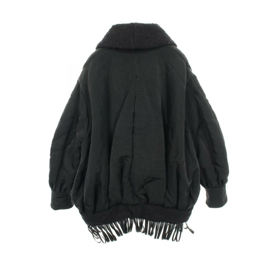 路易威登 (LOUIS VUITTON) 繭型外套,帶流蘇和填充物,其他外套 RW222B OO2 FNMB93 尼龍羊毛 Moheya 黑色 二手 W-1