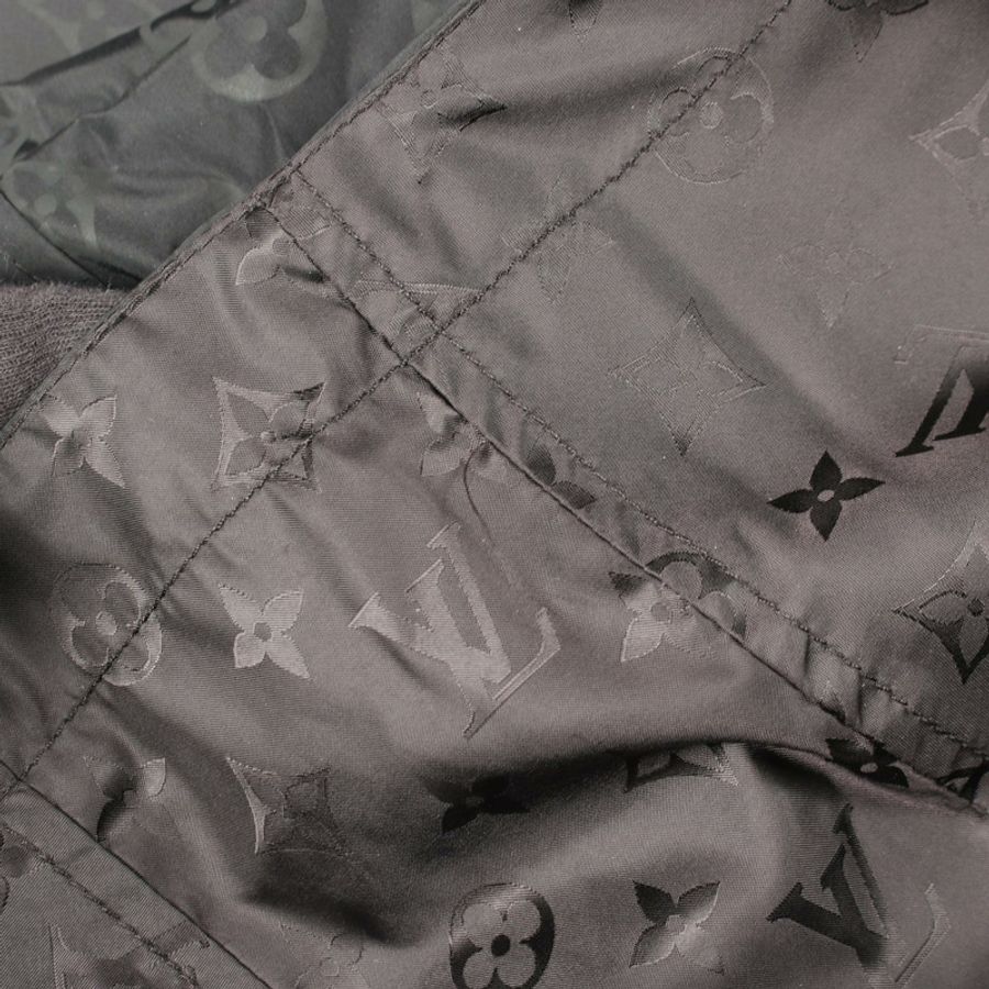 路易威登中長Monogram尼龍風衣,其他款式,黑色,二手男款-8