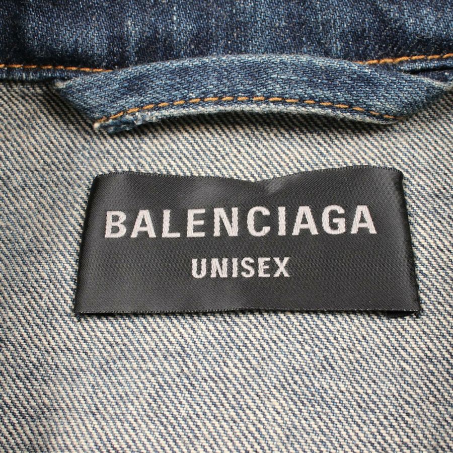 BALENCIAGA 牛仔夾克 773613 棉 海軍藍 二手 男女通用-2
