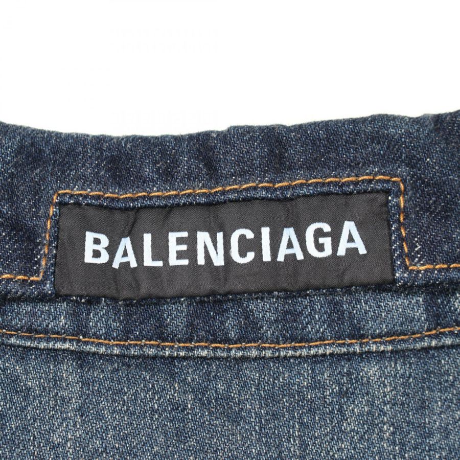 BALENCIAGA 牛仔夾克 773613 棉 海軍藍 二手 男女通用-7