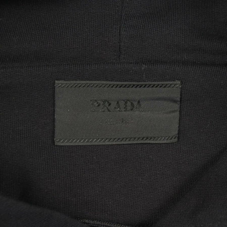 PRADA Re-Nylon 連帽衫 UJL45B 棉尼龍混紡 黑色 二手 男款-2