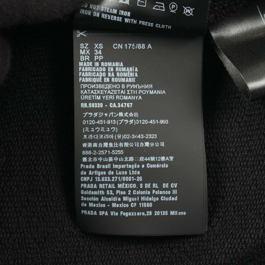PRADA Re-Nylon 連帽衫 UJL45B 棉尼龍混紡 黑色 二手 男款-4