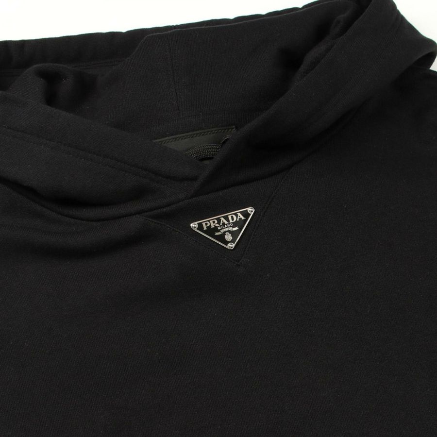 PRADA Re-Nylon 連帽衫 UJL45B 棉尼龍混紡 黑色 二手 男款-6
