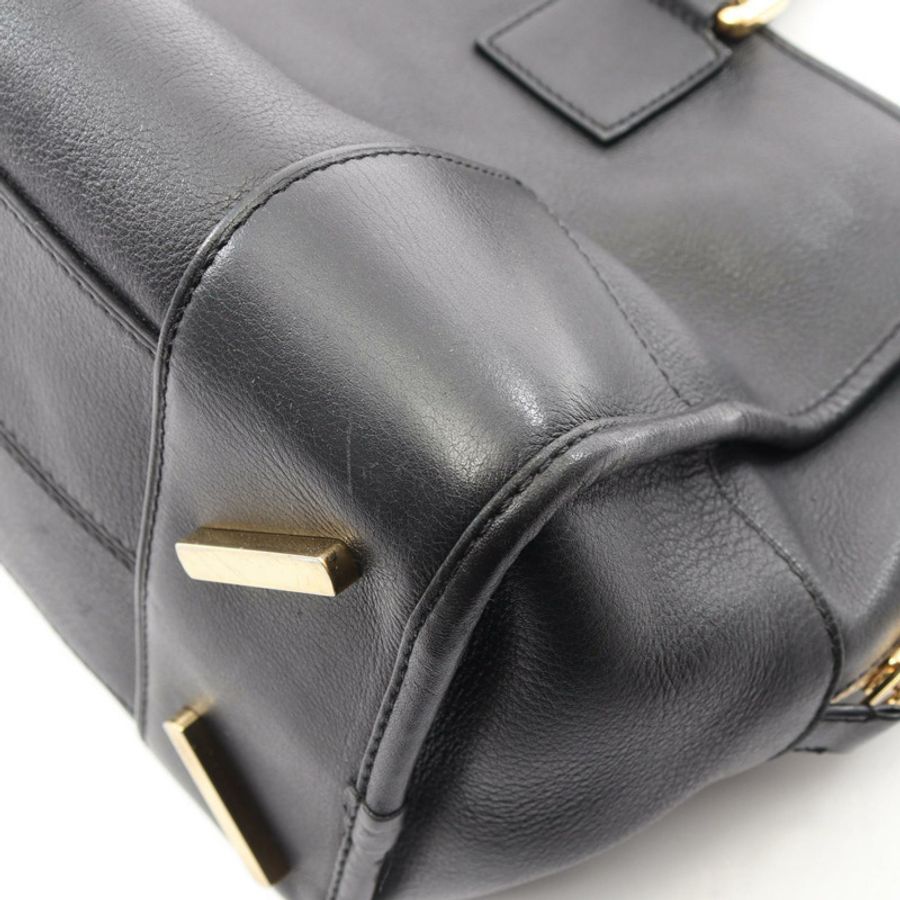LOEWE Amazona 36 單肩斜背包 352.30.N22 黑色皮革 二手 女士-5
