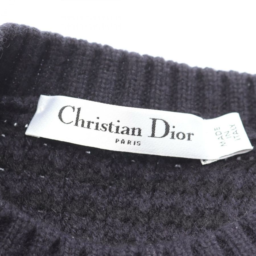 Christian Dior 圓領針織衫 844S48AM012 羊絨色 海軍藍 黑色 #36 二手 女款-2