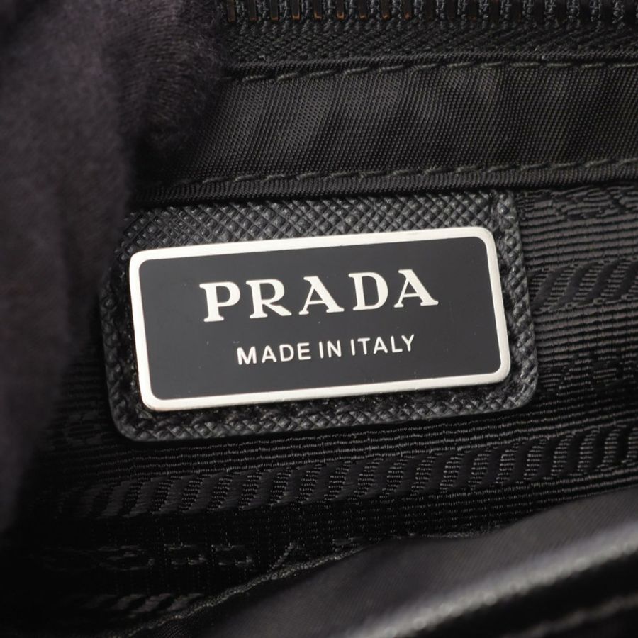 PRADA RE-NYLON TESSUTO+SAFFIANO 肩背包 2VD034 尼龍 Saffiano 皮革 黑色 二手 男士-3