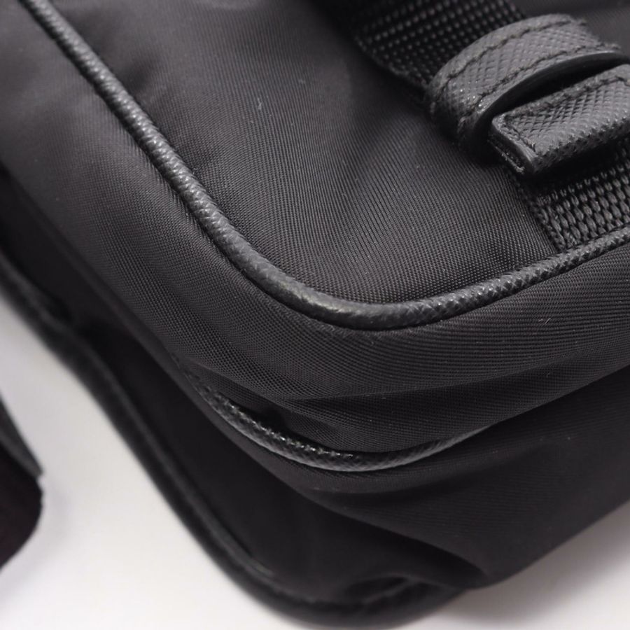 PRADA RE-NYLON TESSUTO+SAFFIANO 肩背包 2VD034 尼龍 Saffiano 皮革 黑色 二手 男士-4