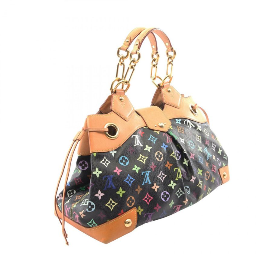 路易威登 Ursula Monogram Multicolor 黑色手提包 M40124 PVC塗層帆布皮革 黑色二手女士-1