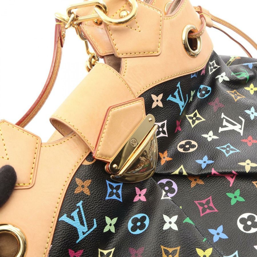 路易威登 Ursula Monogram Multicolor 黑色手提包 M40124 PVC塗層帆布皮革 黑色二手女士-6
