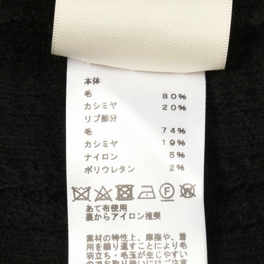 愛馬仕馬銜扣V領洋裝 2H2509D6 羊毛羊絨黑色二手女款-3