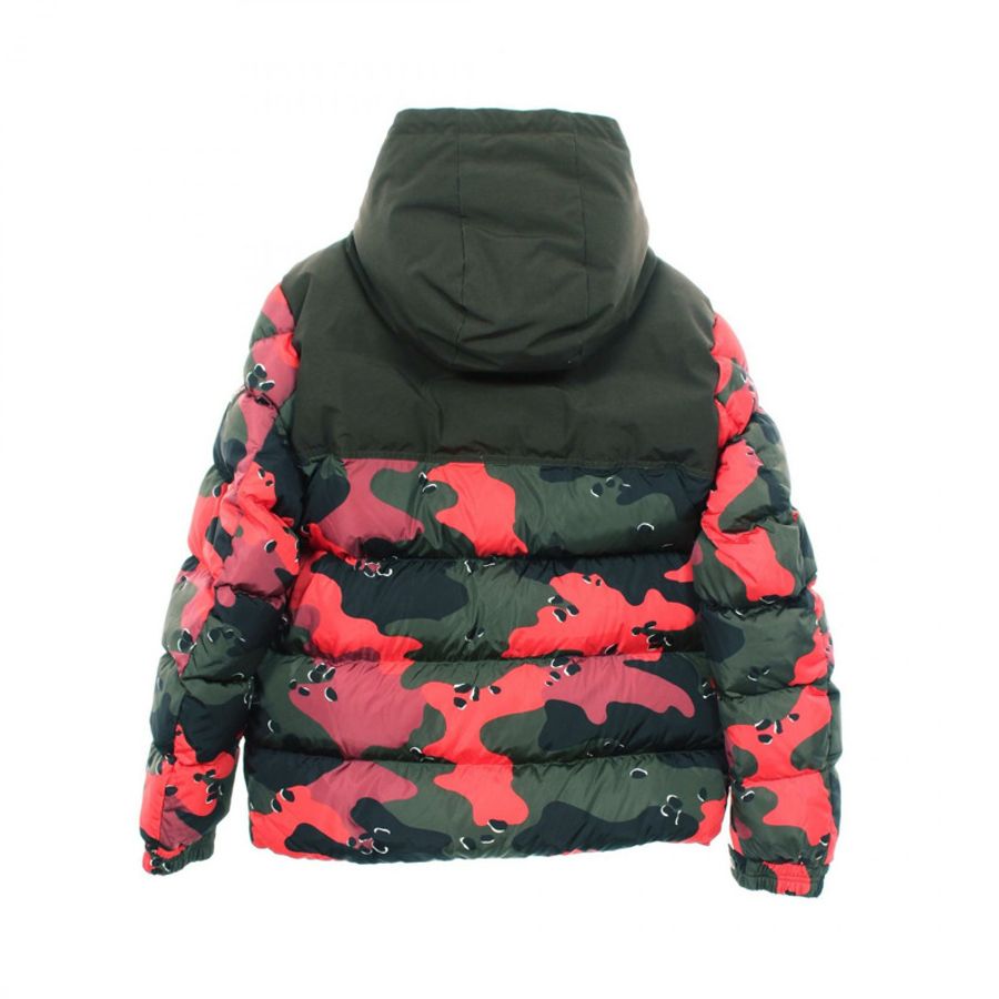 MONCLER EYMERIC 連帽羽絨外套 E2091419928553991 尼龍 卡其色 紅色 #5 二手-1