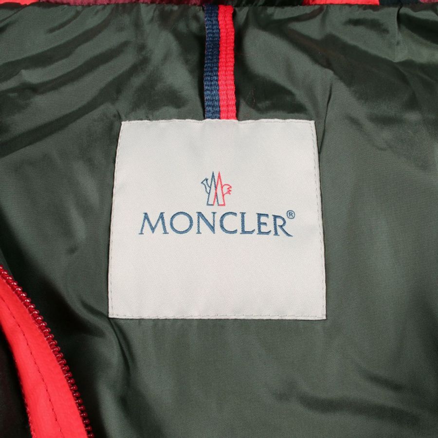 MONCLER EYMERIC 連帽羽絨外套 E2091419928553991 尼龍 卡其色 紅色 #5 二手-2