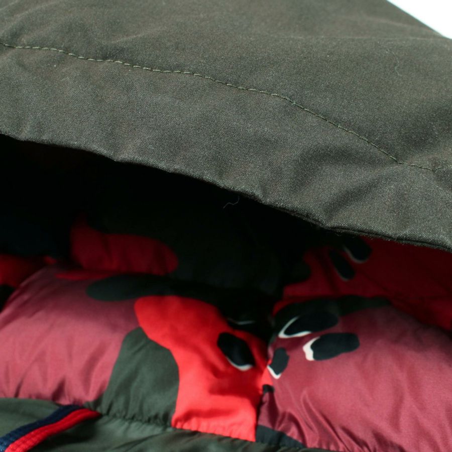 MONCLER EYMERIC 連帽羽絨外套 E2091419928553991 尼龍 卡其色 紅色 #5 二手-6