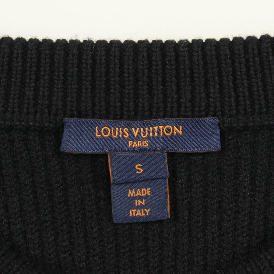 路易威登 (LOUIS VUITTON) 邊框針織毛衣 RM212W GB9 FLKL12 羊毛 黑白 二手 #S-2