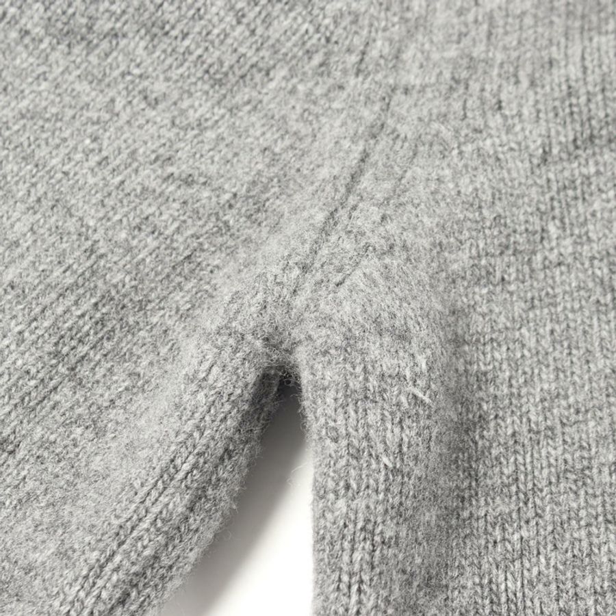 CELINE 女款 Logo 刺繡針織連帽衫 2A84Q227O 羊毛羊絨灰色 #L 二手-5