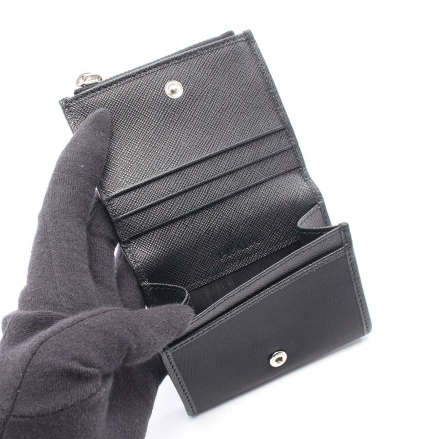 PRADA Re-Nylon 雙折皮夾 2MC1282DMHF0002 尼龍皮革 黑色 全新 女士-2