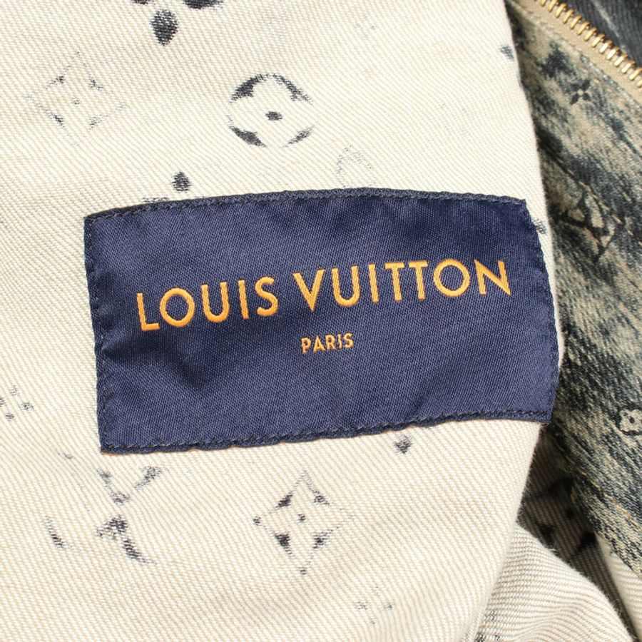 路易威登 Monogram 訂製牛仔外套 Blouson #52 棉質綠色 二手 男款-2