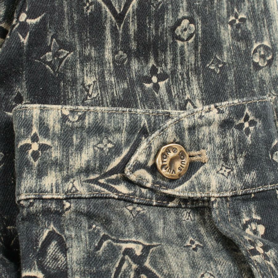 路易威登 Monogram 訂製牛仔外套 Blouson #52 棉質綠色 二手 男款-7