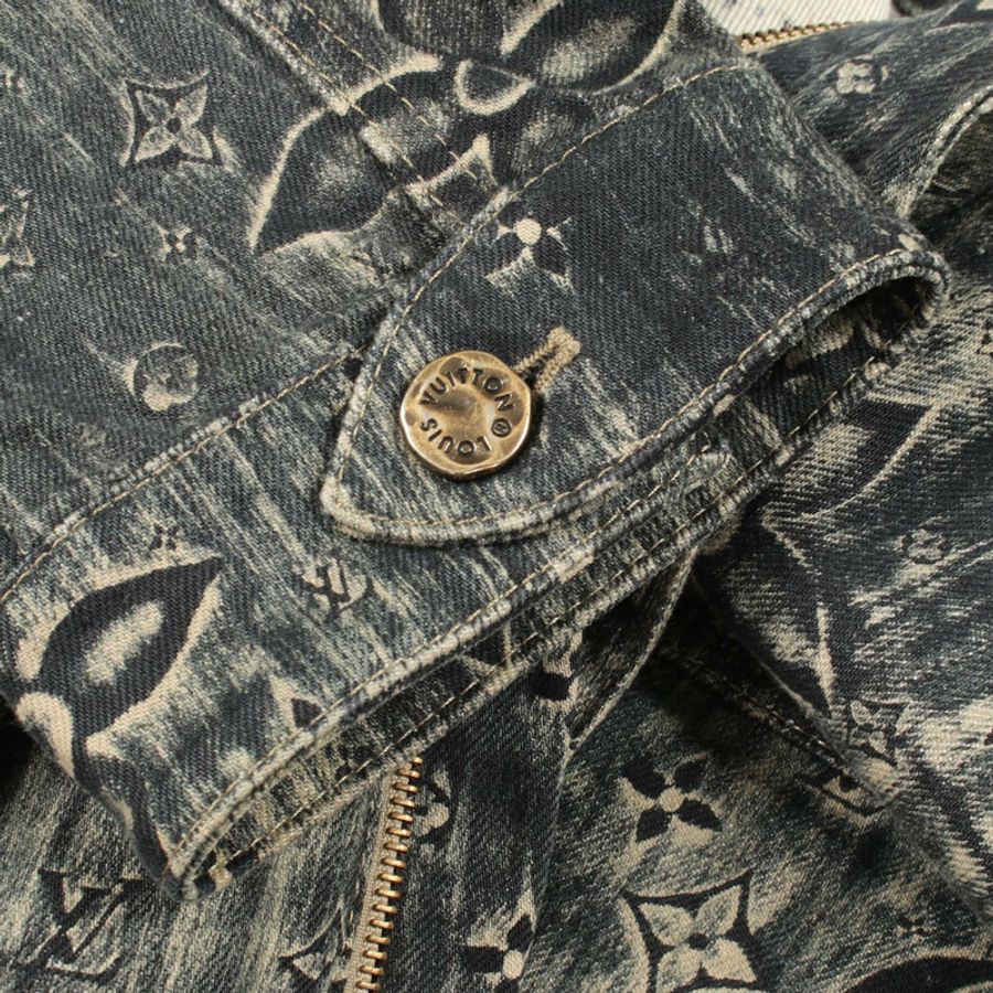 路易威登 Monogram 訂製牛仔外套 Blouson #52 棉質綠色 二手 男款-8