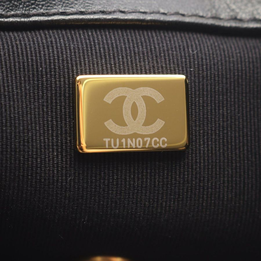 香奈兒 (CHANEL) CHANEL19 雙肩包/背包,羊皮材質,黑色,二手,女士,金色五金-4