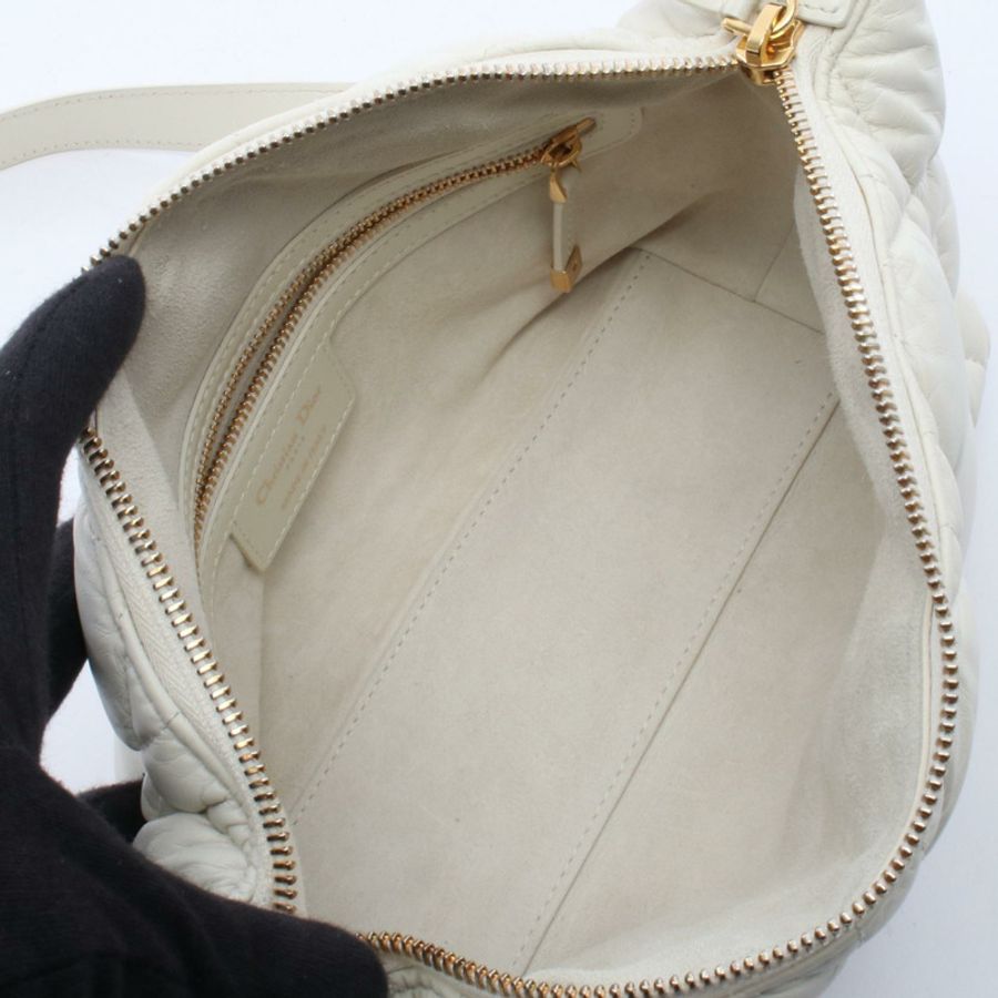 Dior DIORTRAVEL Nomad Pouch Cannage 肩背包 白色二手皮革斜背包-2
